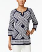 Jm Collection Studded Keyhole Tunic, Created For Macy's