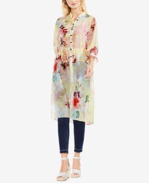 Vince Camuto Printed Chiffon Drawstring Tunic