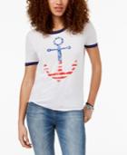 Pretty Rebellious Juniors' Anchor-graphic T-shirt