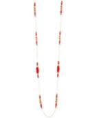 Nine West Gold-tone Red Stone Strand Necklace