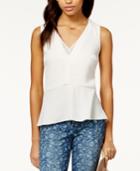 Maison Jules Sheer-inset Peplum Top, Only At Macy's