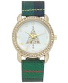 Charter Club Women's Plaid Fabric Strap Watch 34mm, Created For Macy's