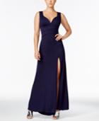 Emerald Sundae Juniors' Side-slit Sweetheart Gown