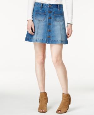American Rag Button-front Light Wash Denim Skirt, Only At Macy's
