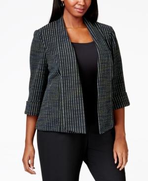 Kasper Plus Size Dash Knit Jacquard Jacket