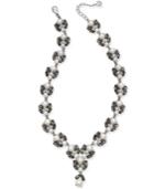Charter Club Silver-tone Imitation Pearl, Stone & Crystal Statement Necklace, 17 + 2 Extender, Created For Macy's