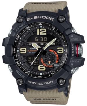 G-shock Men's Analog-digital Mud Master Twin Sensor Khaki Strap Watch 56x55mm Gg1000-1a5