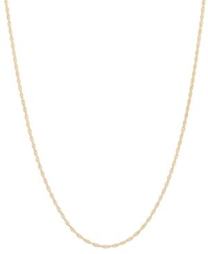 14k Gold Necklace, 18 Light Rope Chain