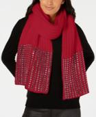Dkny Studded Ribbed Oversized Scarf, Created For Macy's