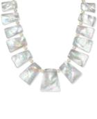 Mother Of Pearl (10-32mm) 18 Statement Necklace In 18k Gold Over Sterling Silver