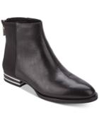 Dkny Lacey Silver-stripe-heeled Booties, Created For Macy's