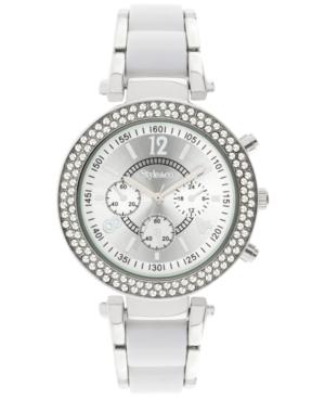 Style & Co Women's White Plastic And Silver-tone Bracelet Watch 39mm Sy040swh