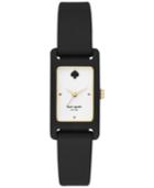 Kate Spade New York Women's Duffy Square Black Silicone Strap Watch 18x25mm Ksw1275