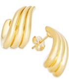 Twisted Half-hoop Earrings In 14k Gold