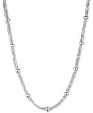 Anne Klein Silver-tone Mesh Strand Necklace