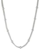Anne Klein Silver-tone Mesh Strand Necklace