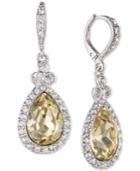 Givenchy Silver-tone Pave & Stone Drop Earrings, Created For Macy's