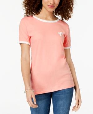 Hybrid Juniors' Barbie Head Logo Graphic-print T-shirt