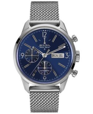 Bulova Accuswiss Men's Automatic Chronograph Murren Stainless Steel Mesh Bracelet Watch 41mm 63c117