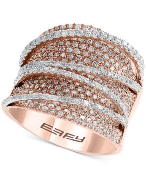 Effy Diamond Pave Statement Ring (1-5/8 Ct. T.w.) In 14k Rose & White Gold