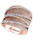 Effy Diamond Pave Statement Ring (1-5/8 Ct. T.w.) In 14k Rose & White Gold
