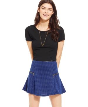 Stoosh Juniors' Zipper-trim Knit Skater Skirt