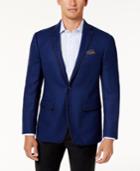 Tallia Men's Slim-fit Blue Melange Wool Sport Jacket