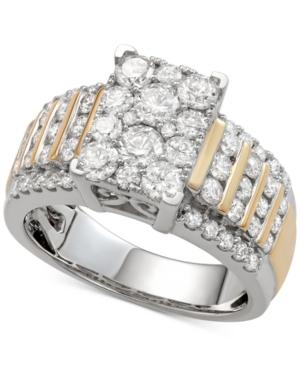 Diamond Multi-cluster Ring (2 Ct. T.w.) In 14k Gold & White Gold