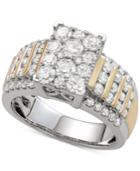 Diamond Multi-cluster Ring (2 Ct. T.w.) In 14k Gold & White Gold