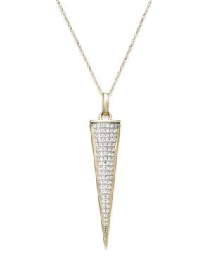Wrapped Diamond Triangle Pendant Necklace In 10k Gold (1/6 Ct. T.w.)