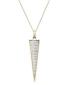 Wrapped Diamond Triangle Pendant Necklace In 10k Gold (1/6 Ct. T.w.)