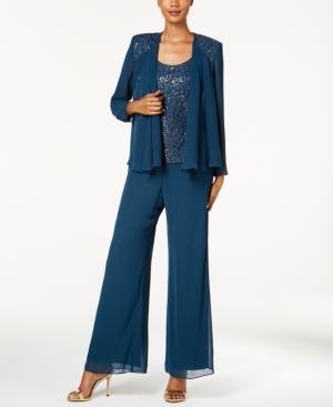 Sl Fashions 3-pc. Sequined Lace Pantsuit