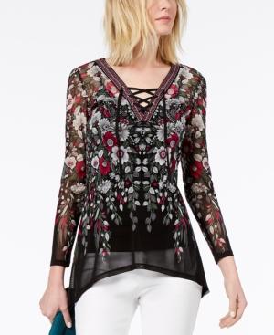 I.n.c. Lace-up Tunic, Created For Macy's
