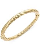 Italian Gold Twist Hinge Bangle Bracelet In 14k Gold, Rose Gold Or White Gold