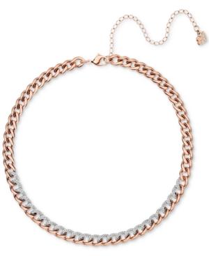 Swarovski Rose Gold-tone Crystal Link Choker Necklace, 13-2/5 + 4 Extender