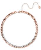 Swarovski Rose Gold-tone Crystal Link Choker Necklace, 13-2/5 + 4 Extender