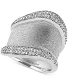Effy Diamond Textured Statement Ring (3/8 Ct. T.w.) In Sterling Silver
