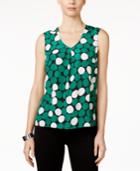 Kasper V-neck Pleated Shell
