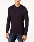 Tasso Elba Men's Faux Suede Trim Sweater, Only At Macy's