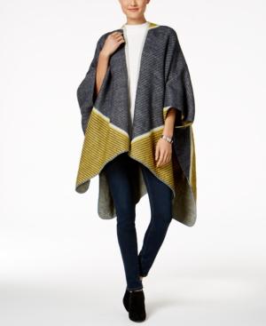 Anne Klein Chevron Colorblocked Split Cape