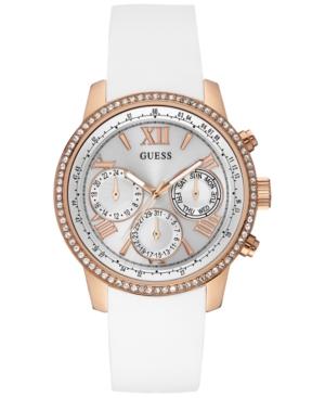 Guess Women's White Silicone Strap Watch 42mm U0616l1
