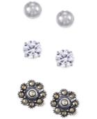 Giani Bernini Marcasite And Cubic Zirconia Earring Set In Sterling Silver