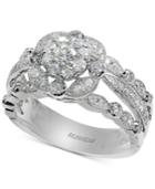 Effy Diamond Floral Engagement Ring (7/8 Ct. T.w.) In 14k White Gold