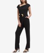 Dkny Belted Scuba Crepe Jumpsuit, Created For Macy's
