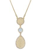 Inc International Concepts Gold-tone Crystal And Blue Stone Filigree Double Pendant Necklace, Only At Macy's