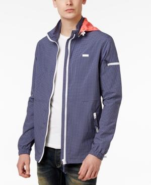 Lrg Men's Parallel Grid-print Hooded Windbreaker