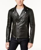 Armani Exchange Men's Leather Moto Jacket