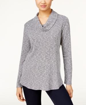 Style & Co. Ribbed Cowl-neck Top, Only At Macy's