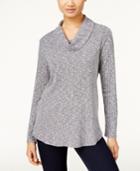 Style & Co. Ribbed Cowl-neck Top, Only At Macy's