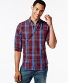 Tommy Hilfiger Lockheed Big And Tall Plaid Long-sleeve Custom-fit Shirt